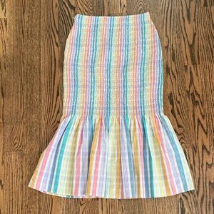 J. Crew Multicolor Striped Midi Skirt